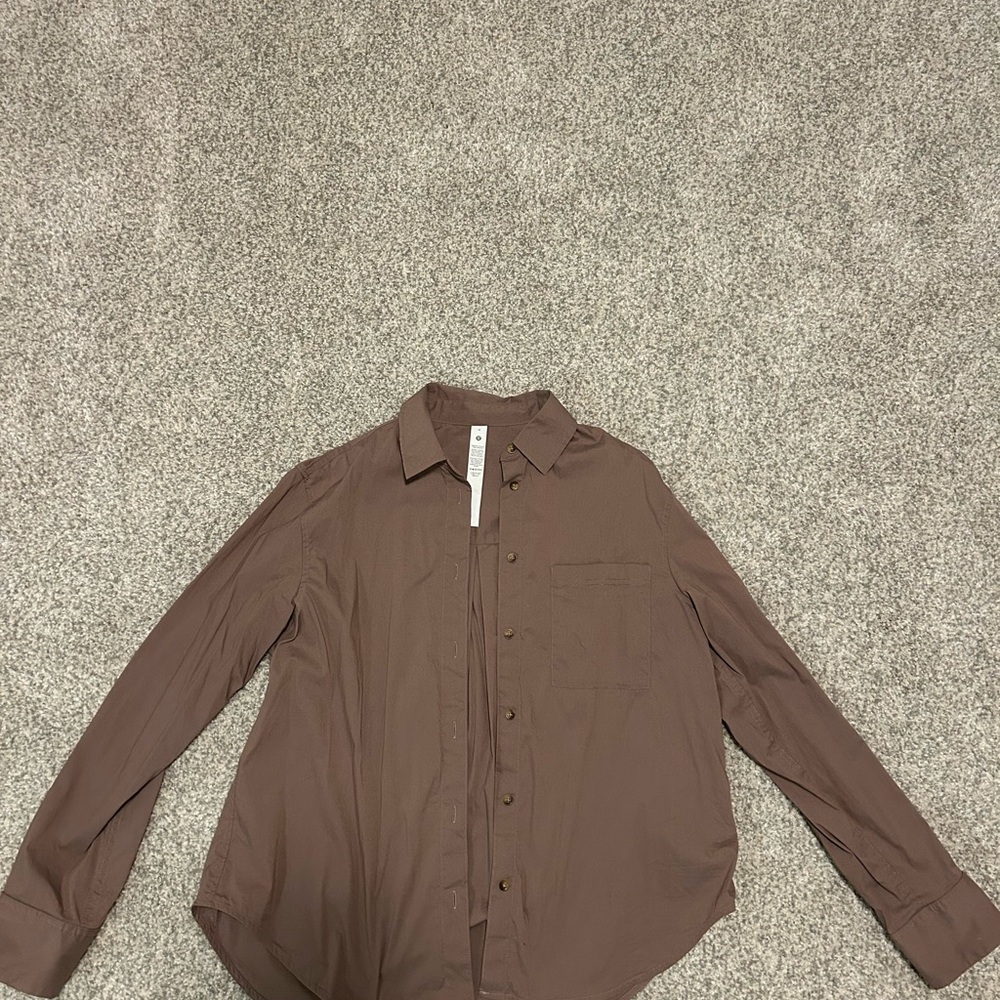 lululemon athletica Brown Button Down Shirt